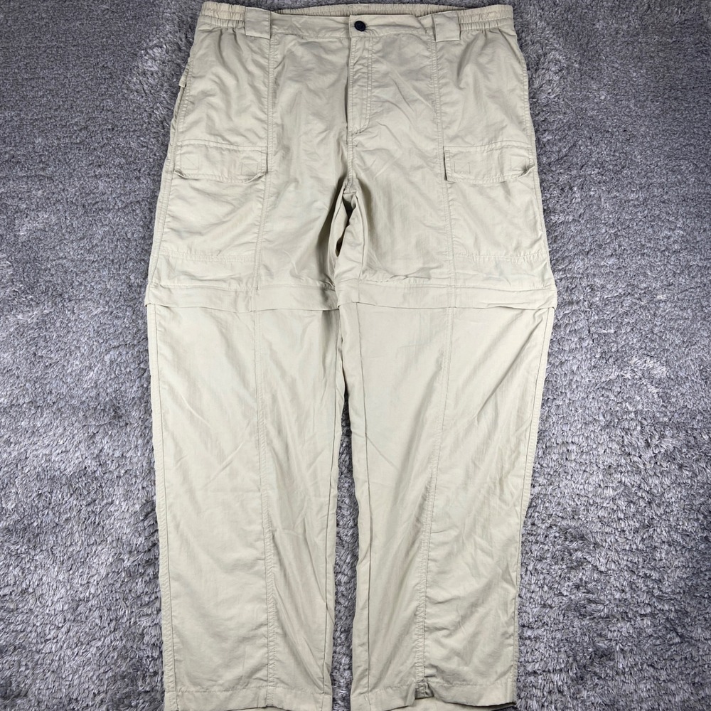 World Wide Sportsman Convertible Cargo Pants Mens XL/30 Tan Hiking Fishing Nylon